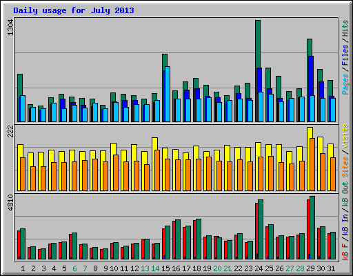 Daily usage for July 2013
