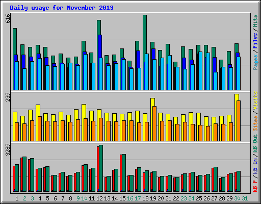 Daily usage for November 2013