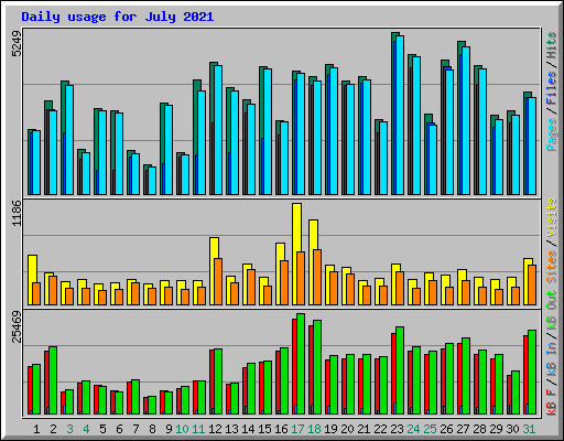 Daily usage for July 2021