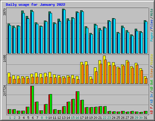 Daily usage for January 2022