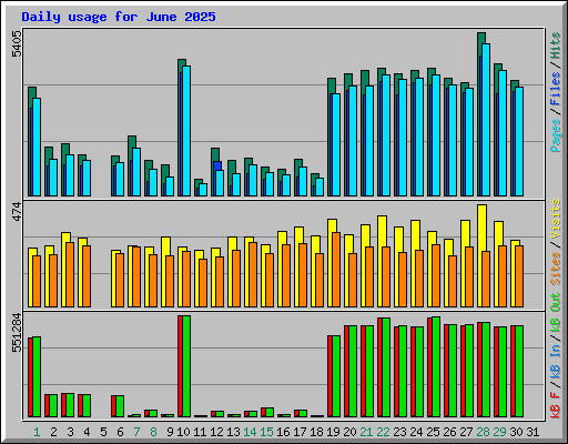 Daily usage for June 2025