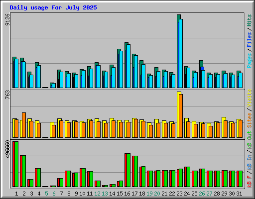 Daily usage for July 2025