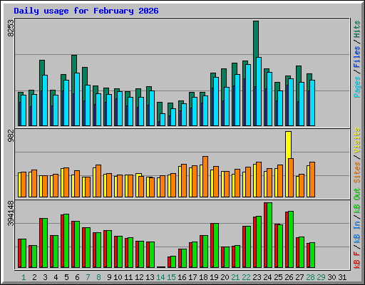 Daily usage for February 2026
