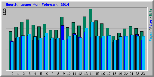 Hourly usage for February 2014