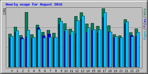 Hourly usage for August 2016