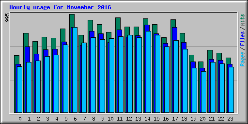 Hourly usage for November 2016