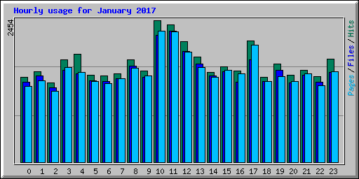 Hourly usage for January 2017