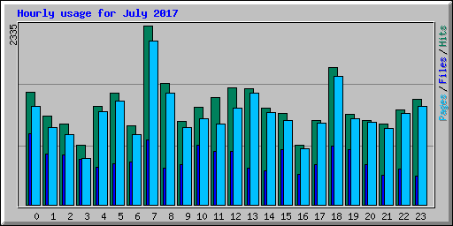 Hourly usage for July 2017