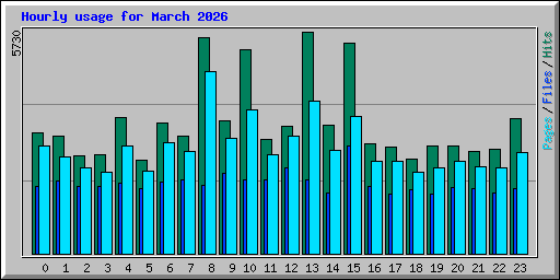Hourly usage for March 2026