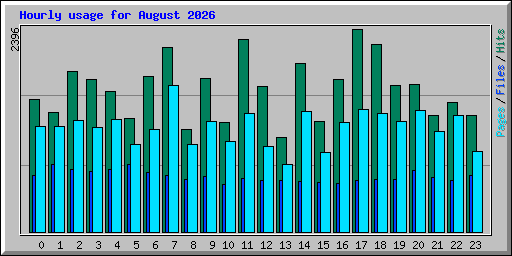 Hourly usage for August 2026